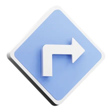 3 D Render Turn Right Illustration For Getting To Know Traffic Signs 3D Icon