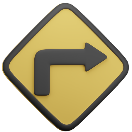 Turn Right Ahead  3D Icon