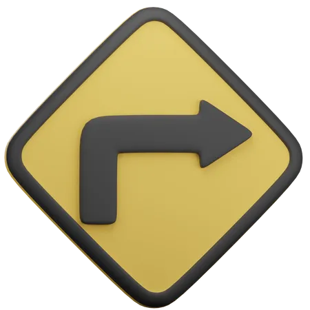 Turn Right Ahead  3D Icon