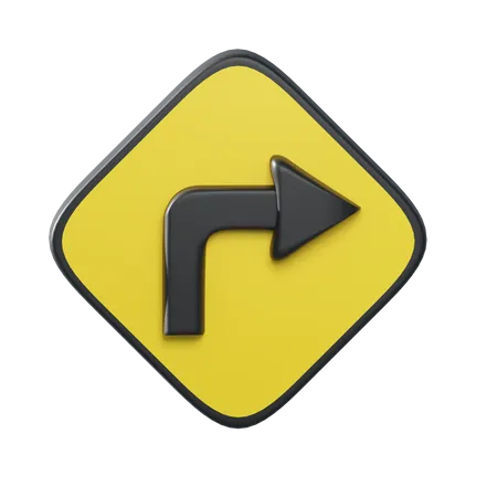 Turn Right Ahead  3D Illustration