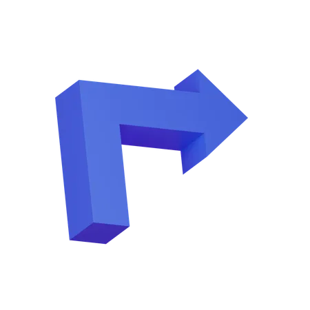 Thick Turn Right Arrow 3 D Icon 3D Icon