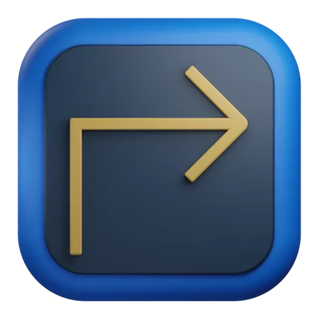 Turn Right Arrow  3D Icon