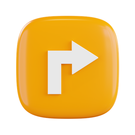 Turn Right Arrow  3D Icon