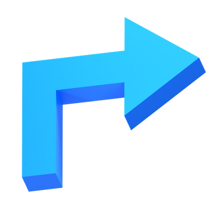 Turn Right Arrow  3D Icon