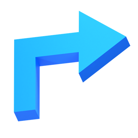Turn Right Arrow  3D Icon