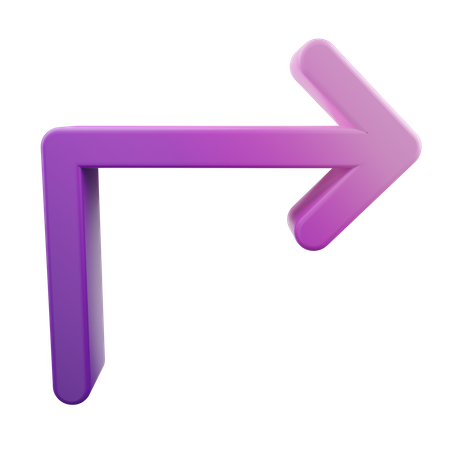 Turn Right Arrow  3D Icon