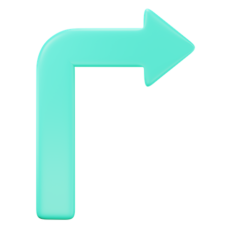 Turn Right Arrow  3D Icon