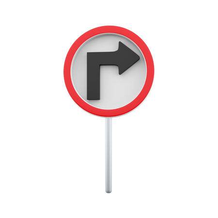 Turn Right Board  3D Icon