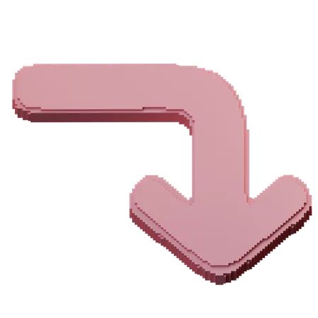 Turn Right Down  3D Icon