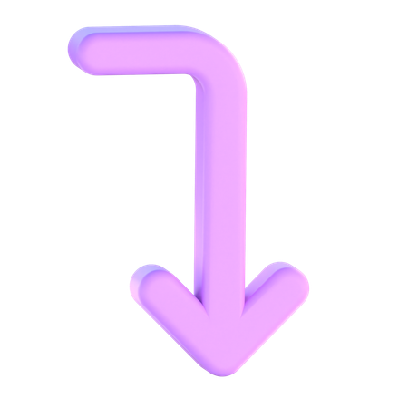 Turn Right Down  3D Icon