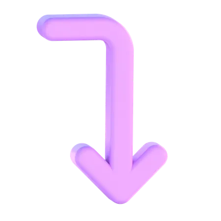 Turn Right Down  3D Icon