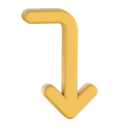 Turn Right Down  3D Icon