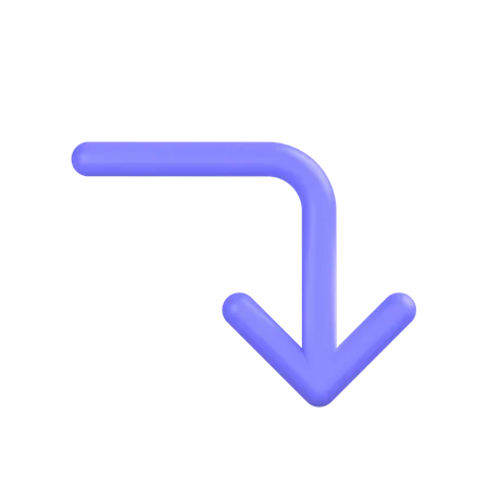 Turn-right-down  3D Icon