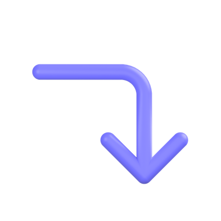 Turn-right-down 3D Icon
