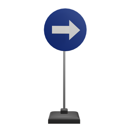 Turn Right Sign  3D Icon