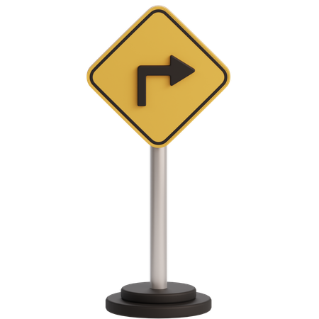 Turn Right Sign  3D Icon