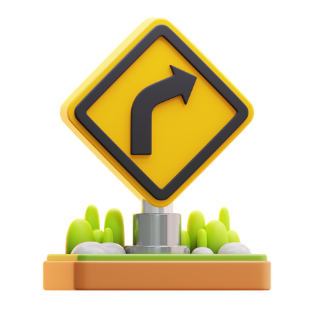 Turn right sign  3D Icon