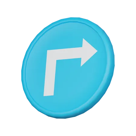 Turn right sign  3D Icon