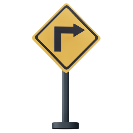 Turn Right Sign  3D Icon