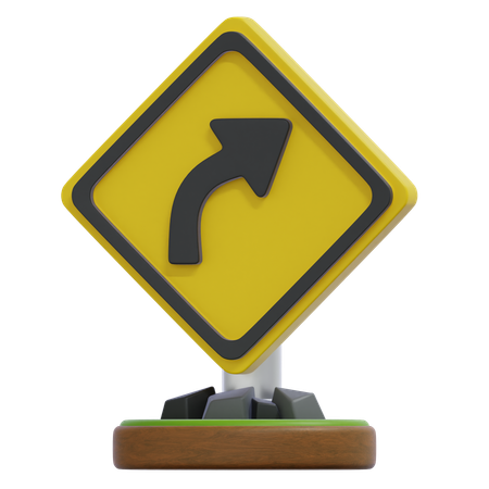 TURN RIGHT SIGN  3D Icon