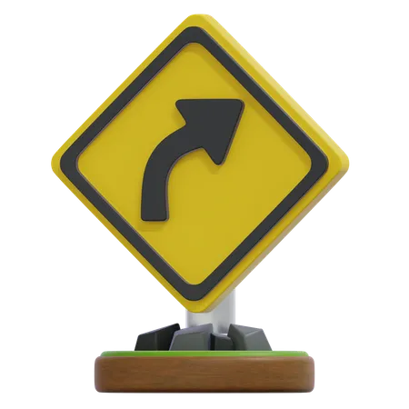 TURN RIGHT SIGN  3D Icon