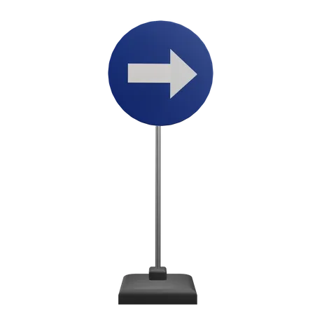 Turn Right Sign  3D Icon