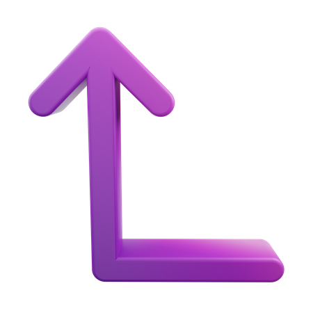 Turn Up Left Arrow  3D Icon