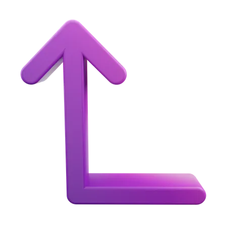 Turn Up Left Arrow  3D Icon