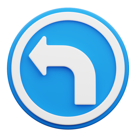 左折必須  3D Icon