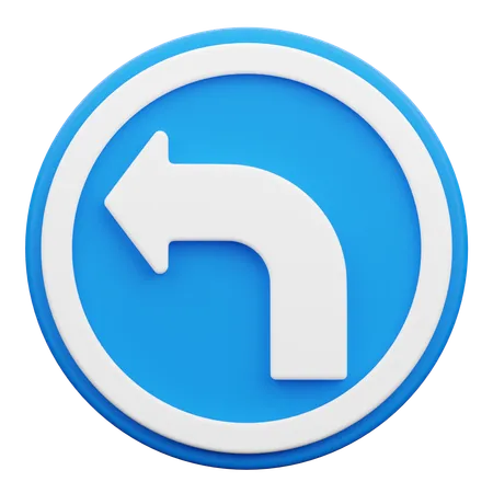 左折必須  3D Icon