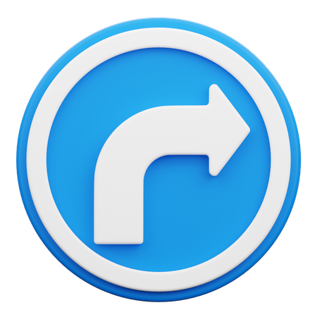 Turning Right Mandatory  3D Icon