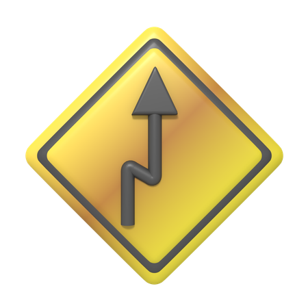 Turning Road Sign  3D Icon