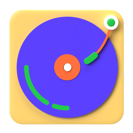 ターンテーブル音楽  3D Icon