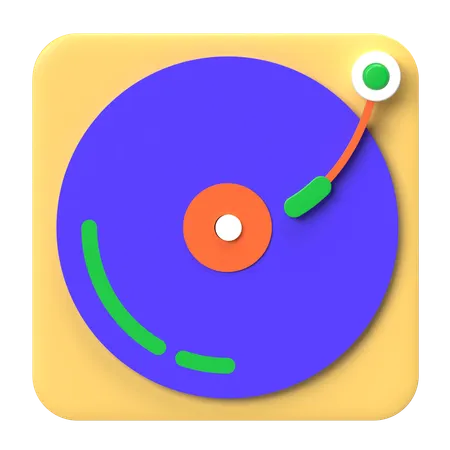 Turntable Music  3D Icon