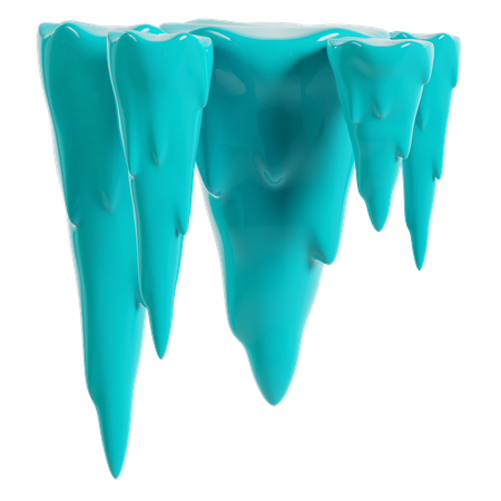 Turquoise Winter Icicles  3D Icon