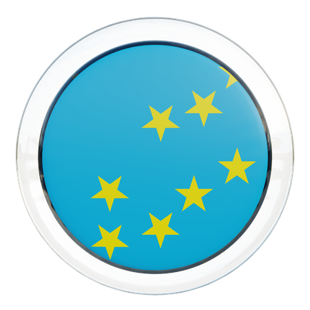 Drapeau rond des Tuvalu  3D Icon