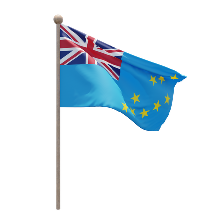 Tuvalu-Fahnenmast  3D Flag