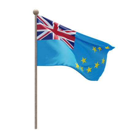 Tuvalu Flag Pole  3D Flag