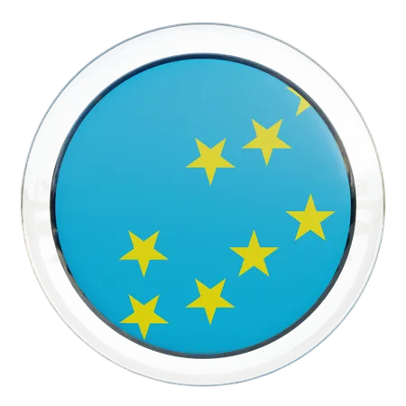 Tuvalu Round Flag  3D Icon