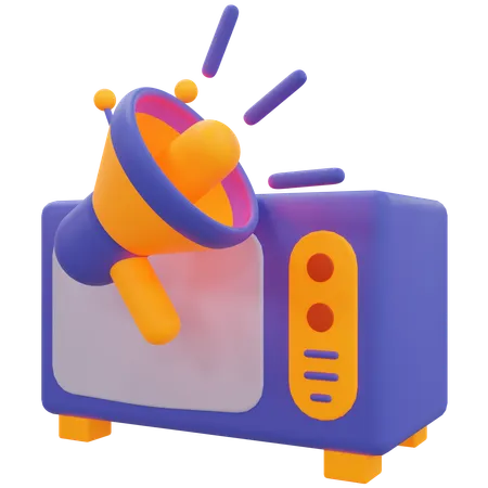 Tv Ads  3D Icon