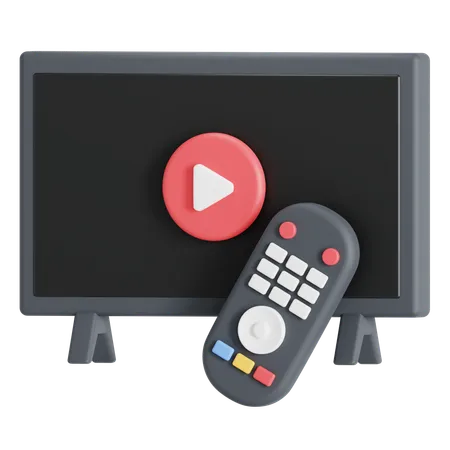 Television And Remote 3D Icon