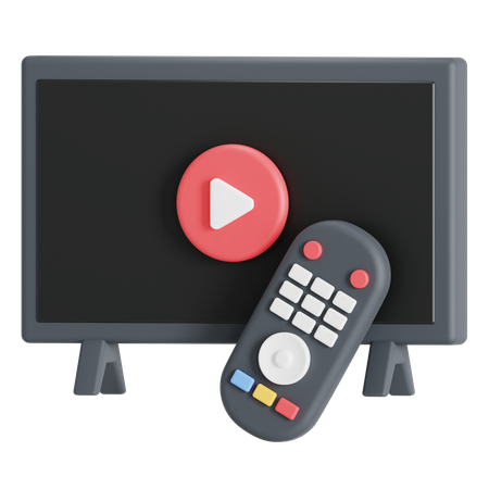 TV and remote  3D Icon