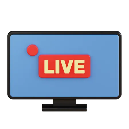 3 D TV Live Icon Illustration 3D Icon