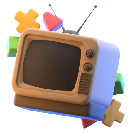 Televisão retrô  3D Icon