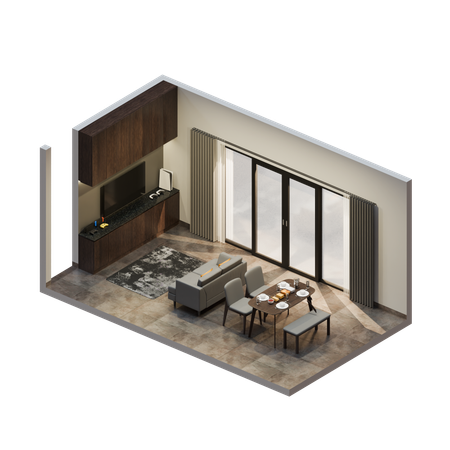 Tv Room  3D Icon