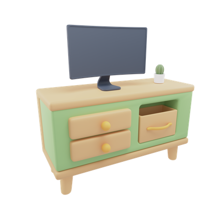 Fernsehschrank  3D Icon