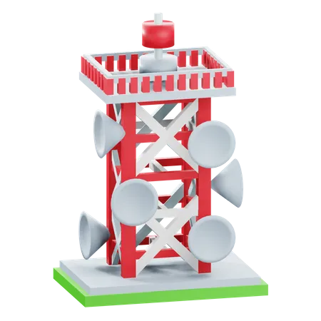 3 D Tv Tower Illustration With Transparent Background 3D Icon