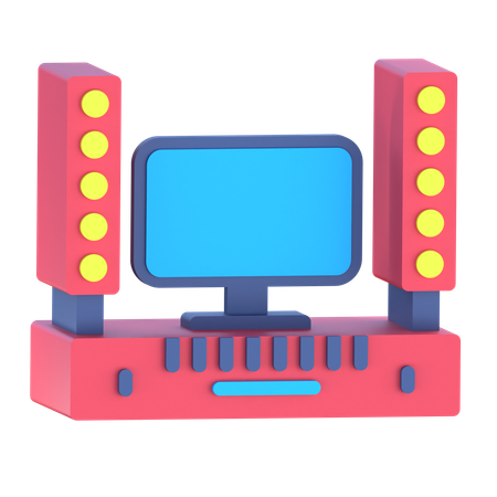 Tv With Music System  3D Icon