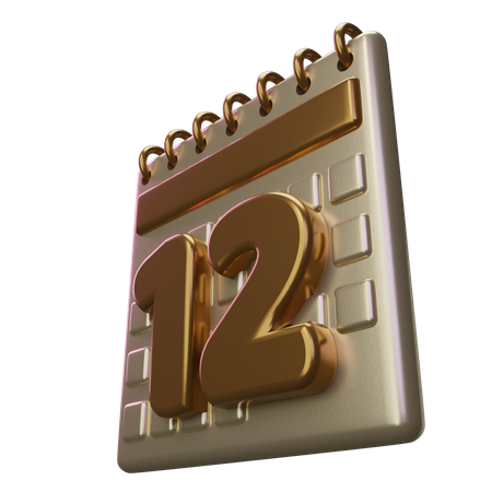 Twelve Calendar 3D Icon