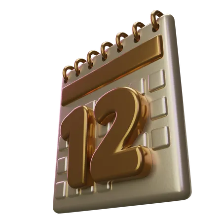 Twelve Calendar  3D Icon